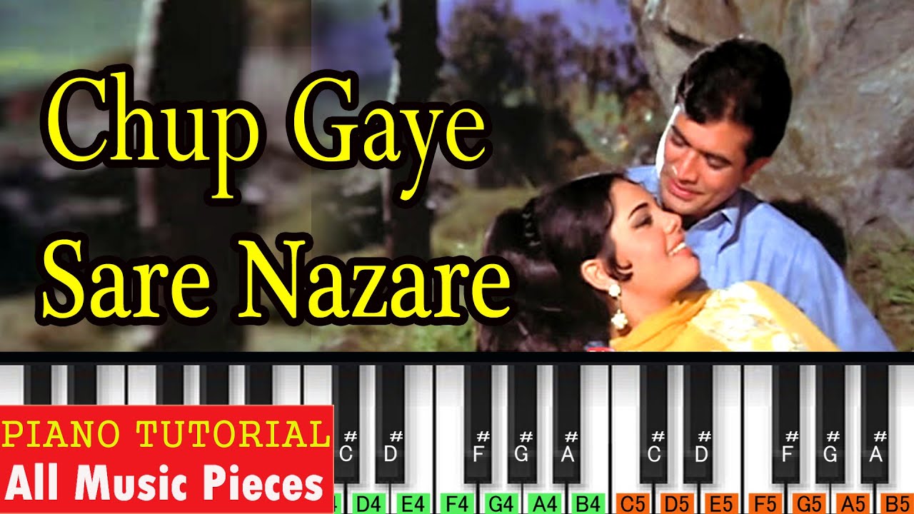 Chup Gaye Sare Nazare Piano Notation | Lata & Rafi | Old Hindi Song Notes | Harmonium  Song
