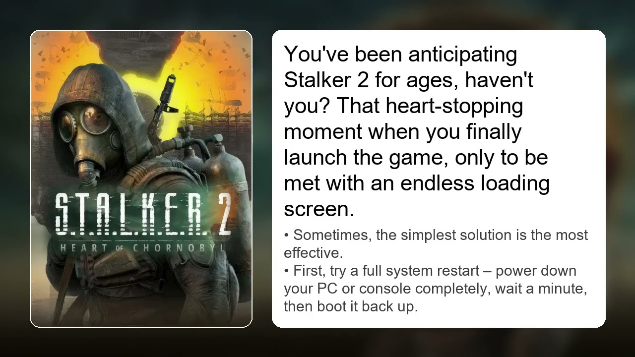 What Is Stalker 2 Stuck on Loading Screen Fix (PC/PS5/Xbox)