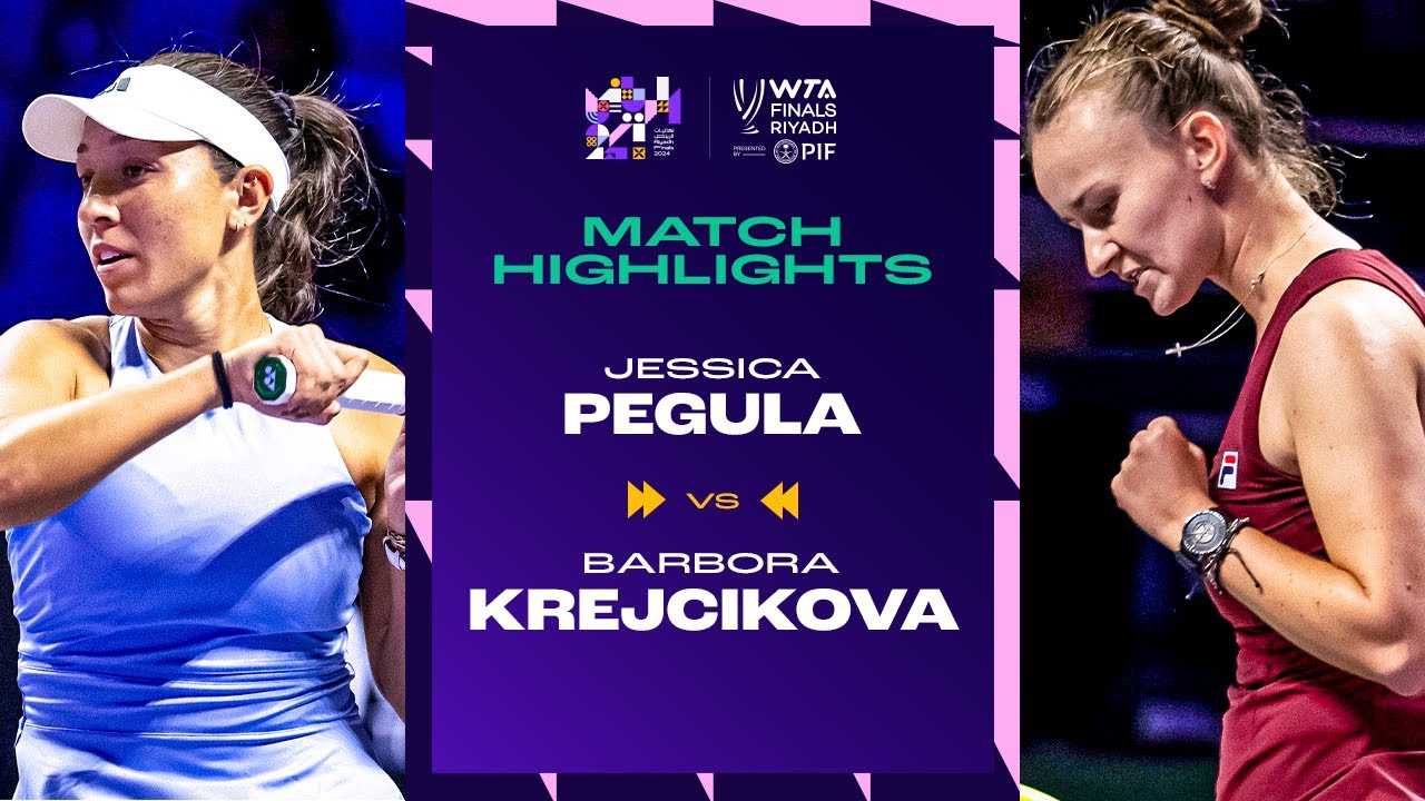 Jessica Pegula vs. Barbora Krejcikova | 2024 WTA Finals Riyadh Group Stage | Match Highlights