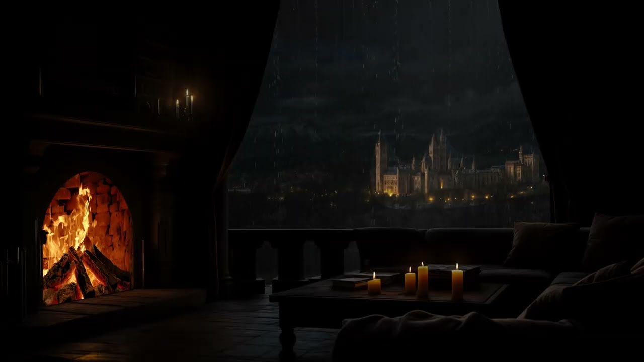 Fall Asleep in Minutes 🌙 Warm Castle Fireplace at Night for Deep, Peaceful Sleep (No Ads)