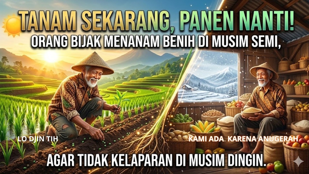 ORANG BIJAK MENANAM BENIH DI MUSIM SEMI, AGAR TIDAK KELAPARAN DI MUSIM DINGIN.