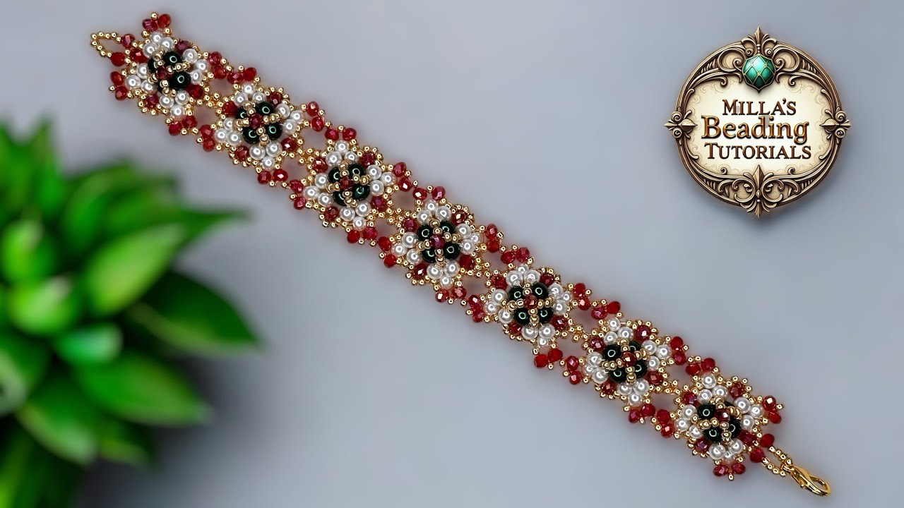Christmas Eve II Beading Bracelet 💎 #beadingtutorials  #beading #artesania #bijuterias #artesanato