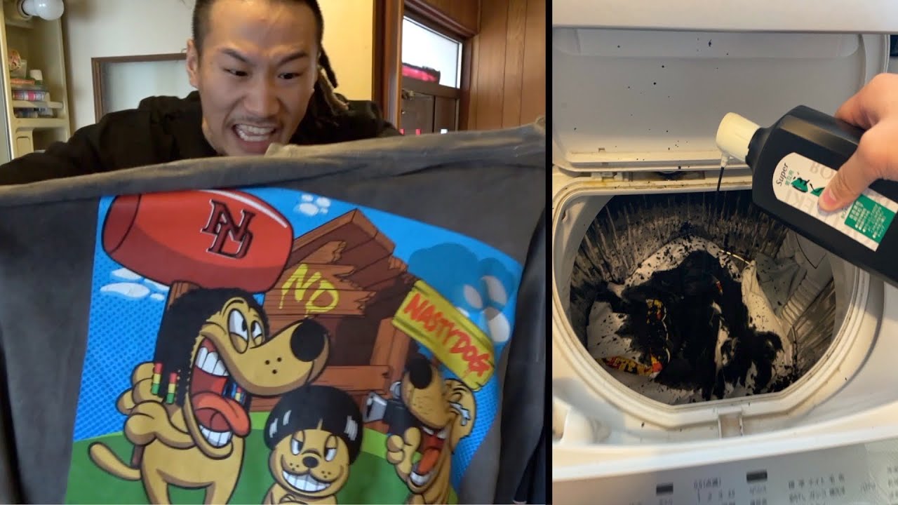 友達の家にある白い服全て墨汁で洗濯してみた【ドッキリ】