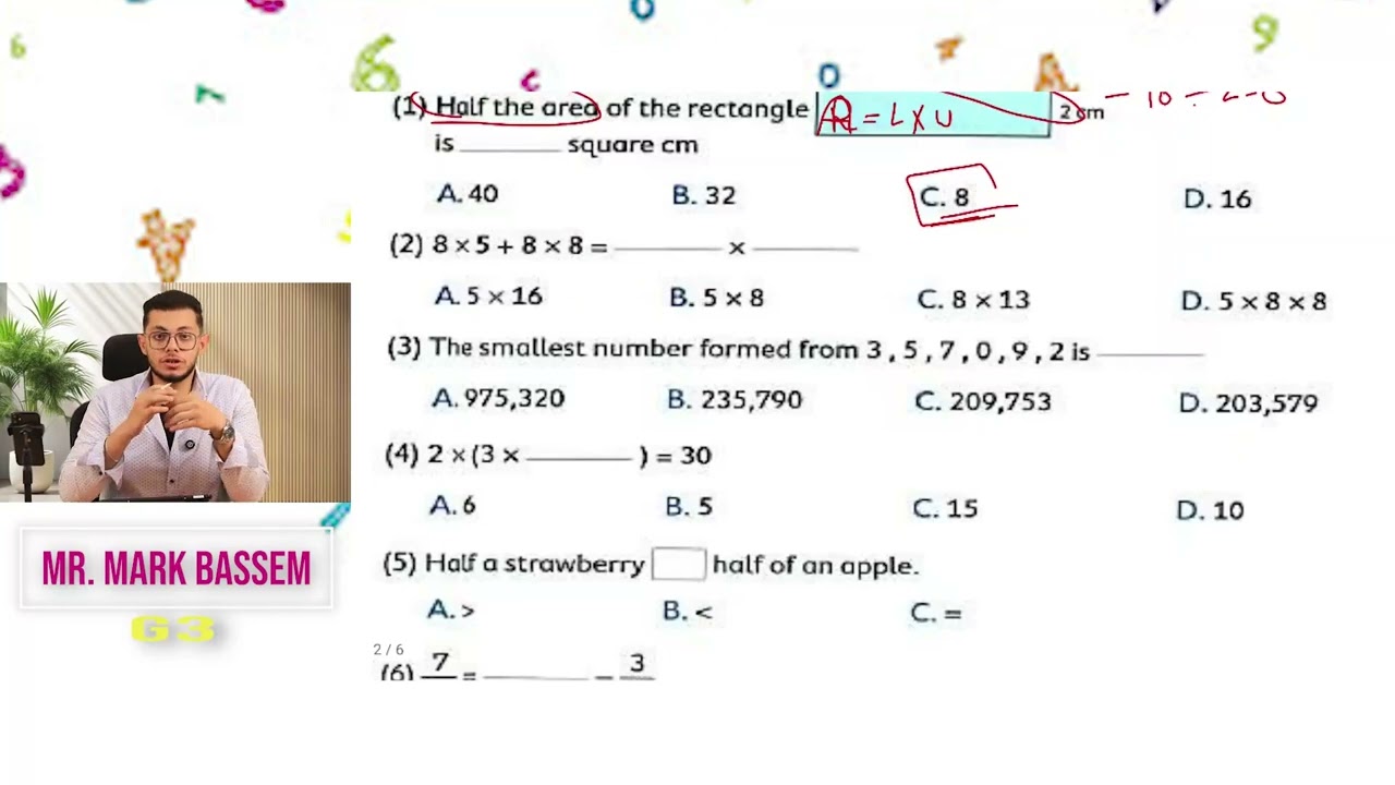 Revision Grade 3 Second term//مراجعه ماث جريد 3 ترم تانى