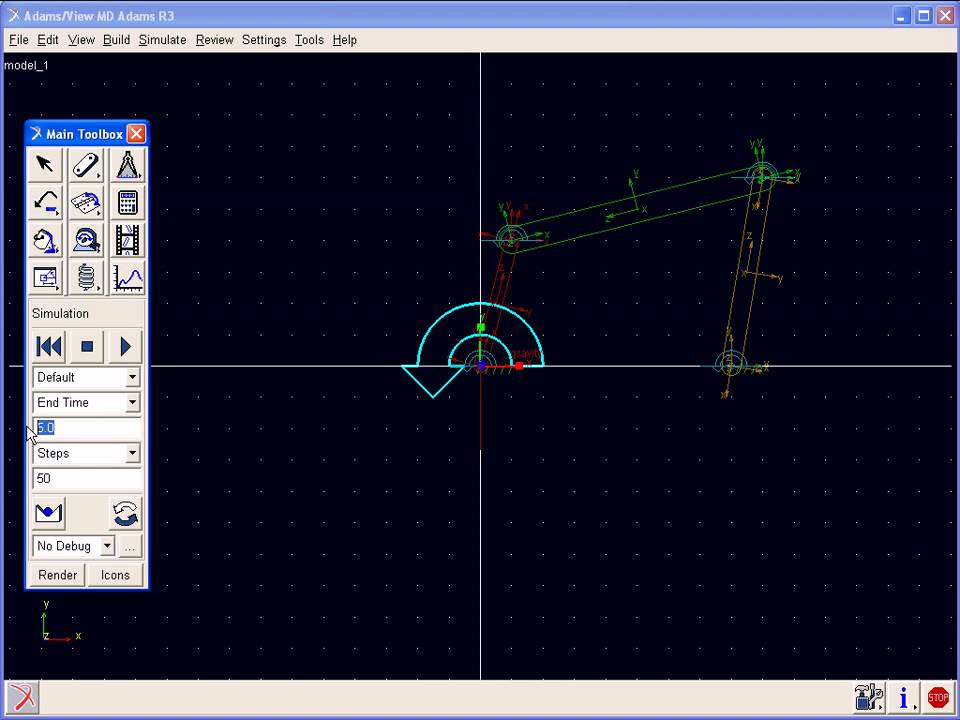 Four Bar Linkage Motion Simulation in MD Adams