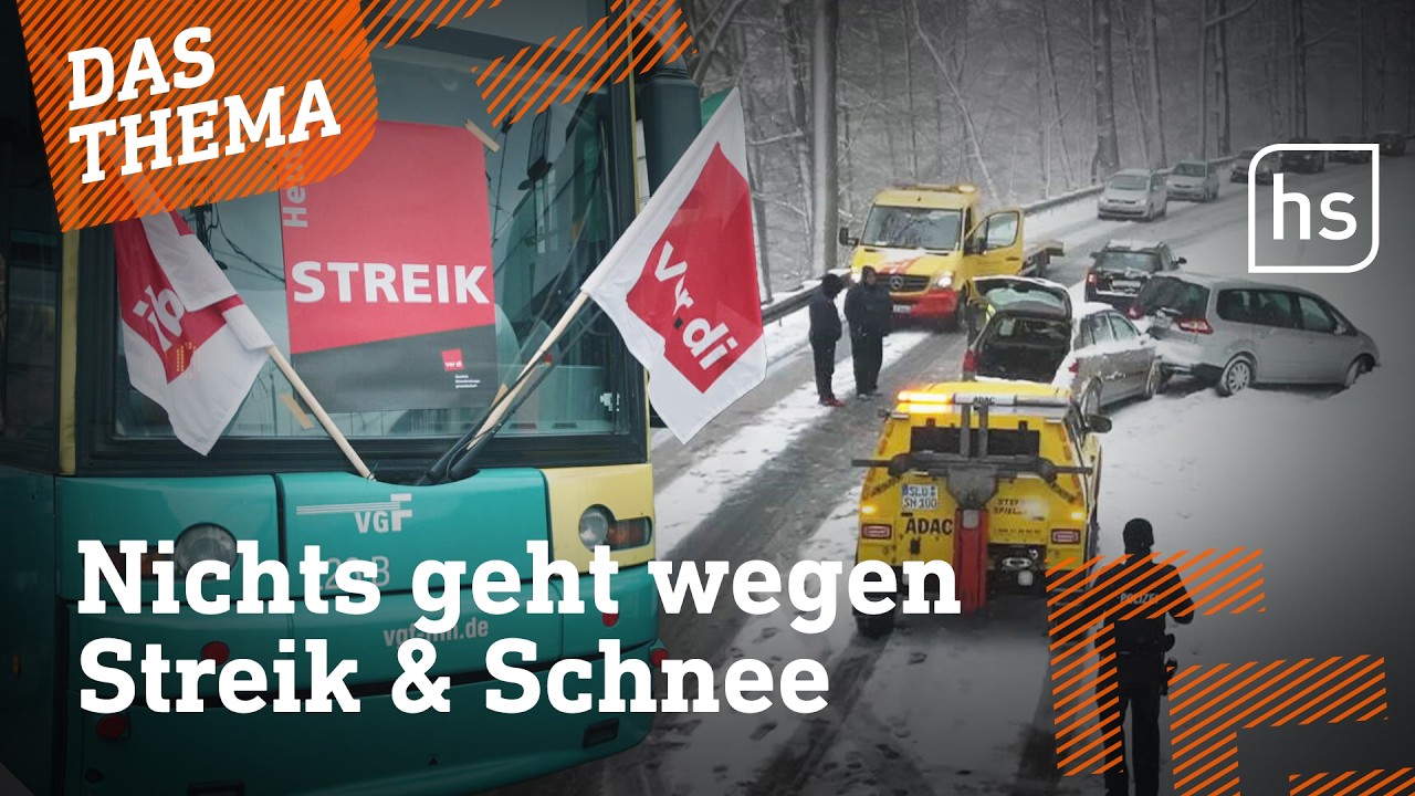 Schnee und ÖPNV-Streik legen Teile Hessens lahm | hessenschau DAS THEMA