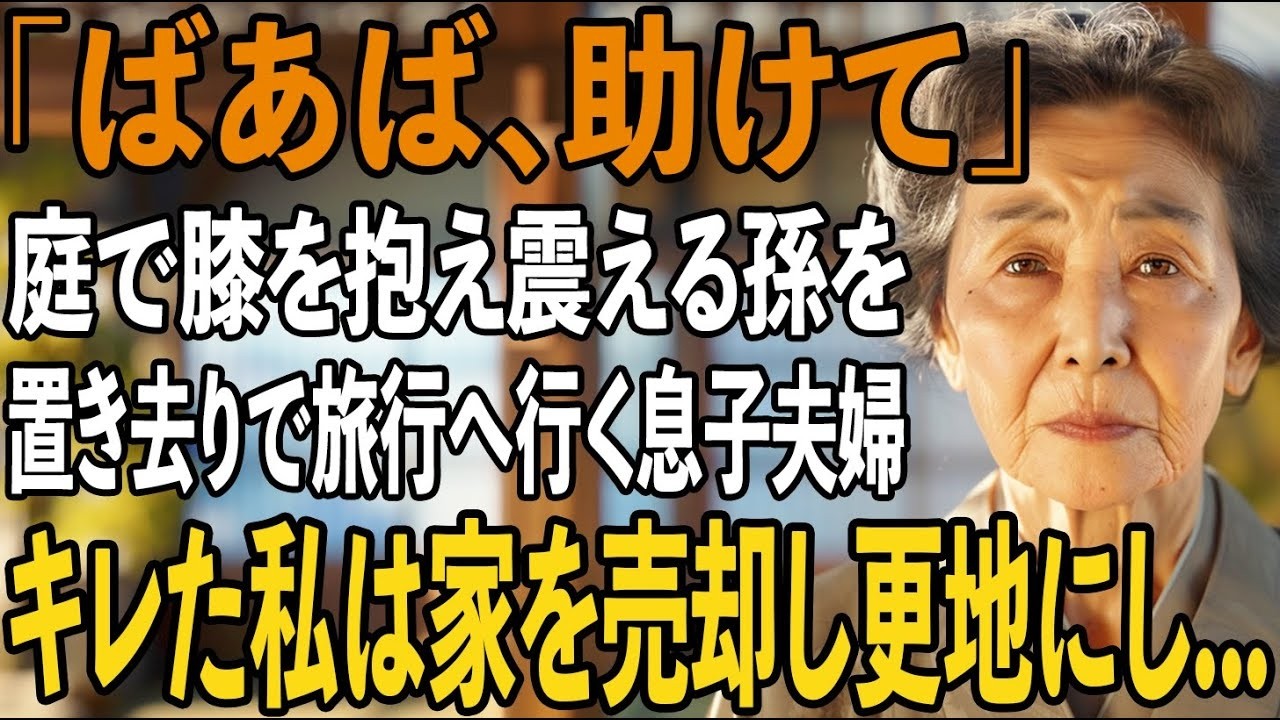 息子夫婦の家へ行くと、庭で孫が膝を抱え震えていた「パパとママは海外旅行に行くって」孫の一言に激怒した私は即座に家を売却し更地にした→帰国後、2人は全てを失った【シニアライフ】【60代以上の方へ】