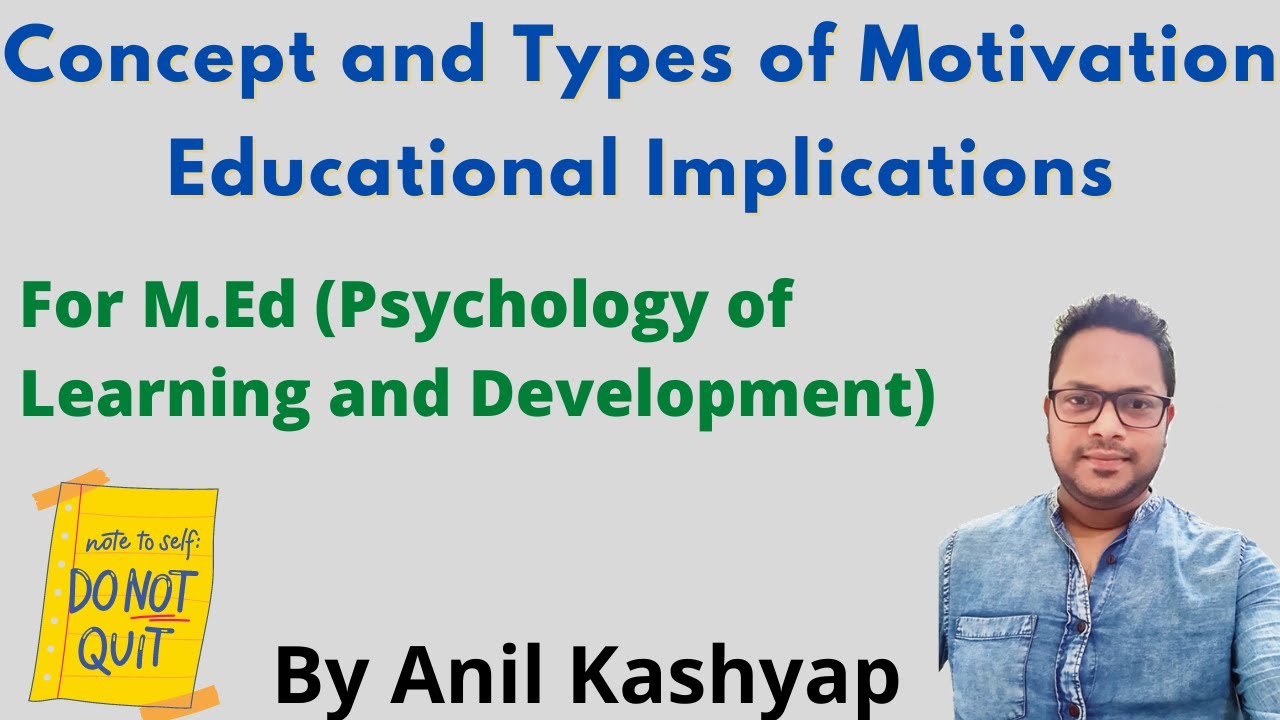 Motivation and its Types and Educational implications |M.Ed, Psychology of Learning and Development|