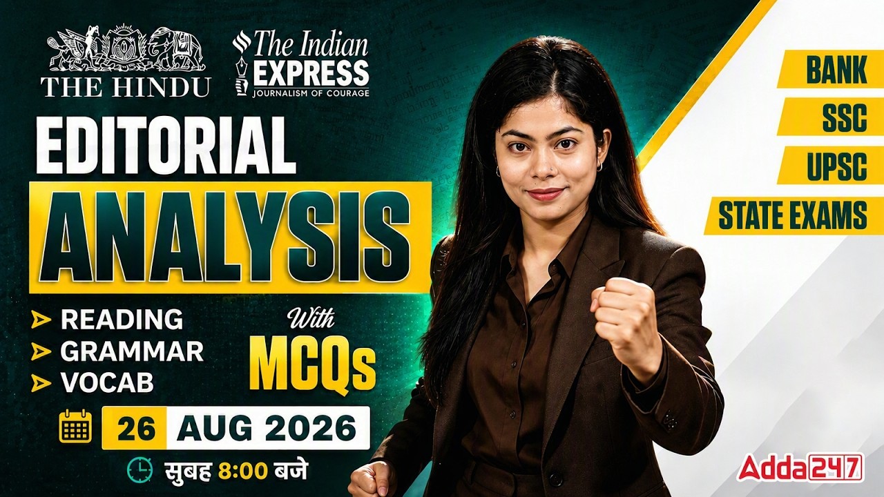 The Hindu Editorial Analysis | 26 August 2026 | Daily Vocab & Grammar | By Udisha Mam