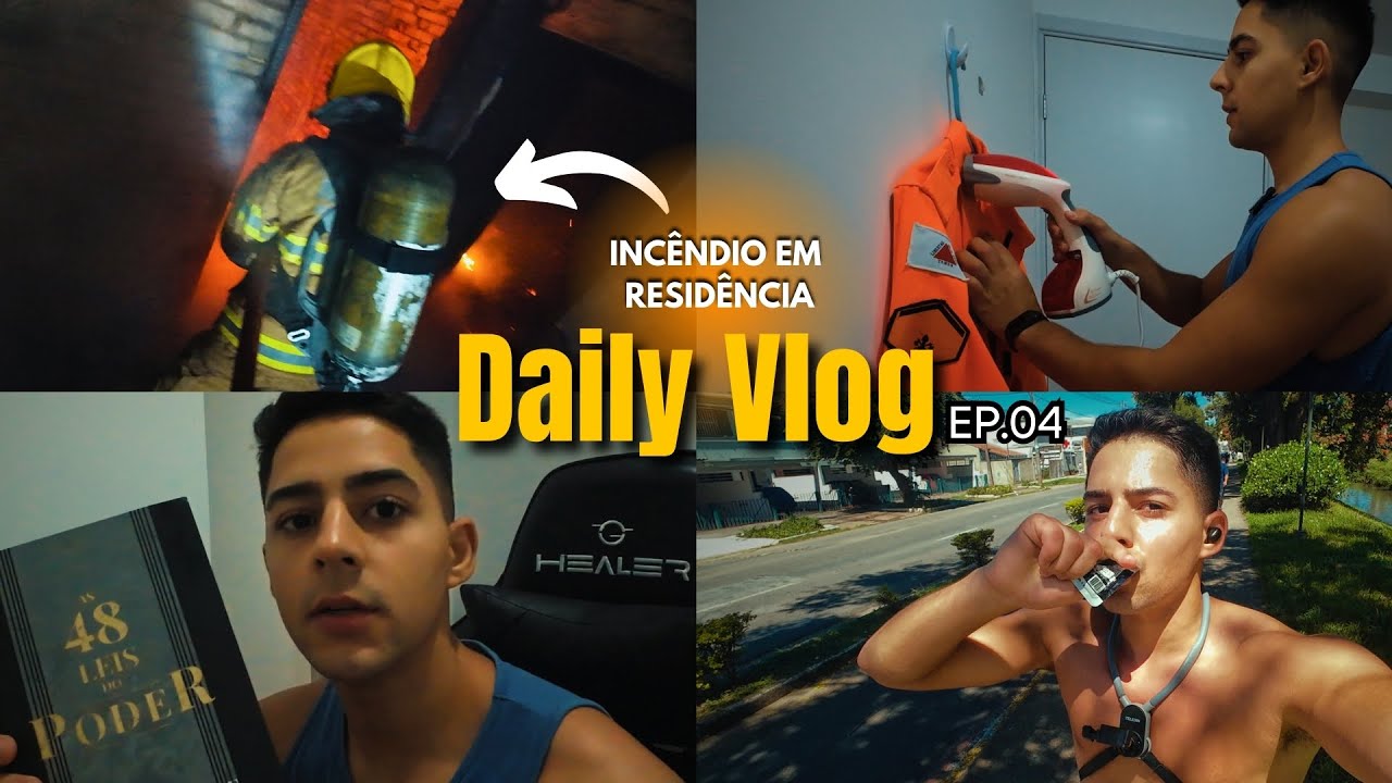 🔥 Vlog • Um Dia de Bombeiro (Incêndio em Residência, Corrida, Leitura) • EP.04