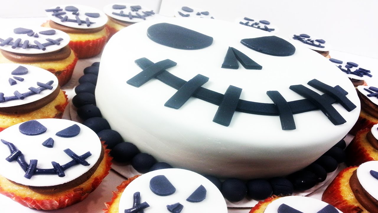 Jack Skellington Nightmare Before Christmas Cake & Cupcakes - How To