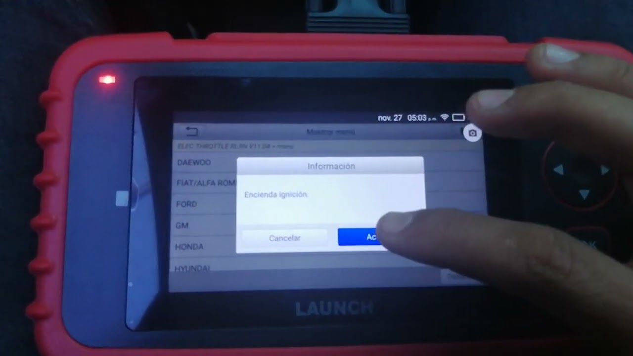 calibración cuerpo de aceleración   con launch 129X