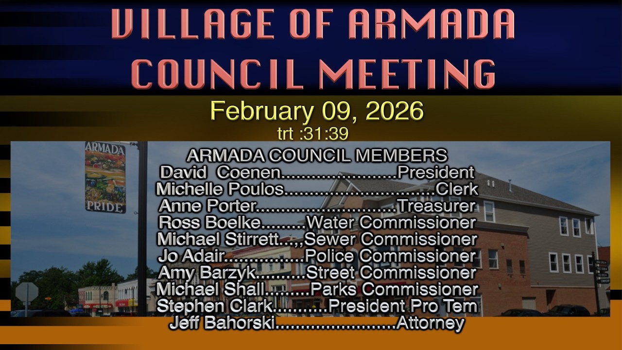 VILLAGE OF ARMADA COUNCIL MEETING (02-09-2026)