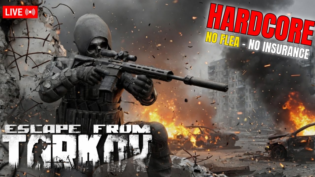 🔴 Escape From Tarkov 1.0 LIVE &ndash; Hardcore Challenge (No Flea, No Insurance) | Day 1 Progression
