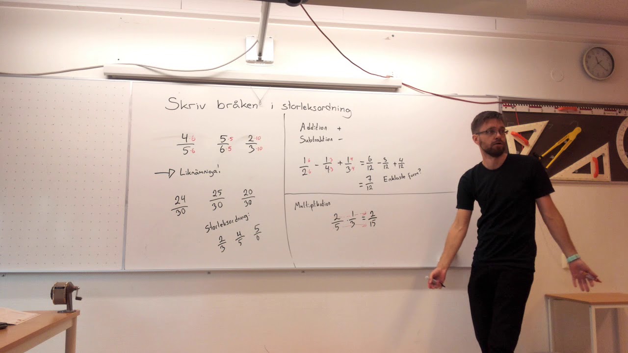 Matematik 1b, 1.1. Bråk. Storleksordning. Addition. Subtraktion. Multiplikation. Division.