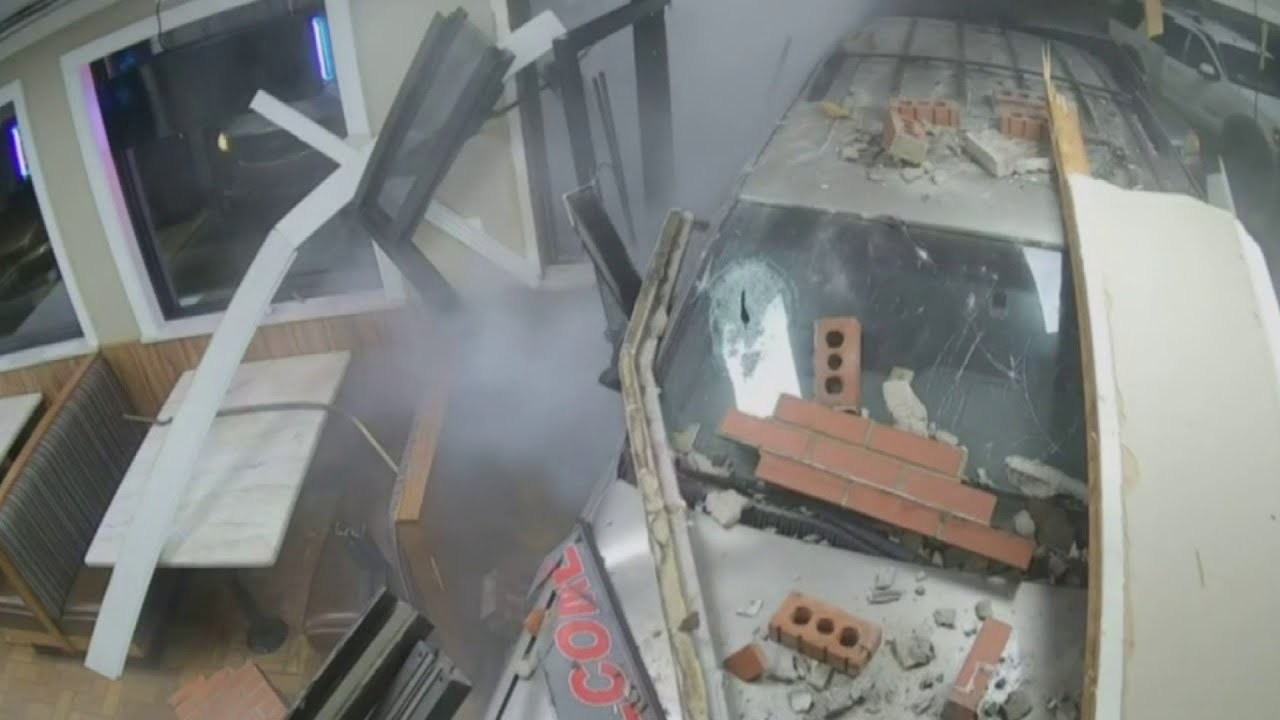 Car crashes into coney island restaurant in Detroit