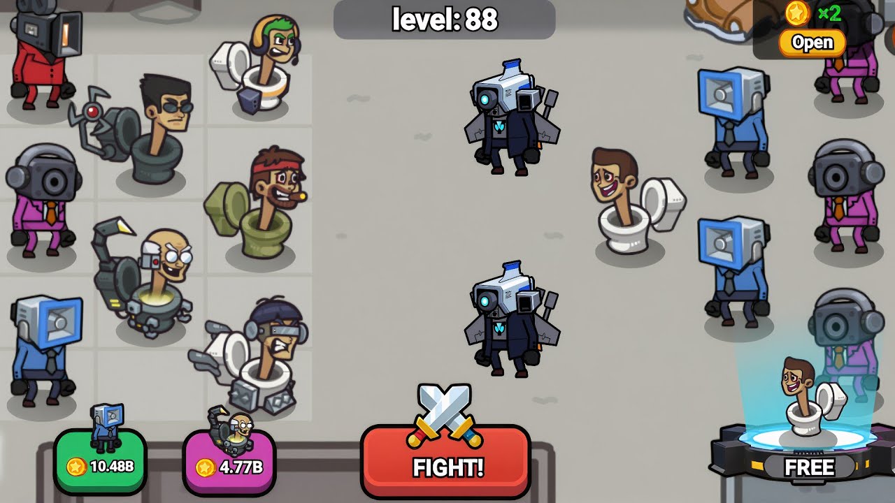 Attack On Merge - Skibidi Toilet Master Battle, Merge Battle Gameplay