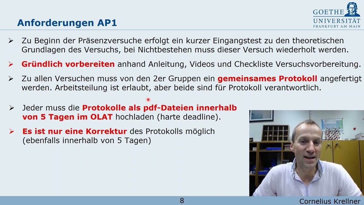 Einführung Physikalisches Anfängerpraktikum Teil 1 (AP1)  SoSe23 Video