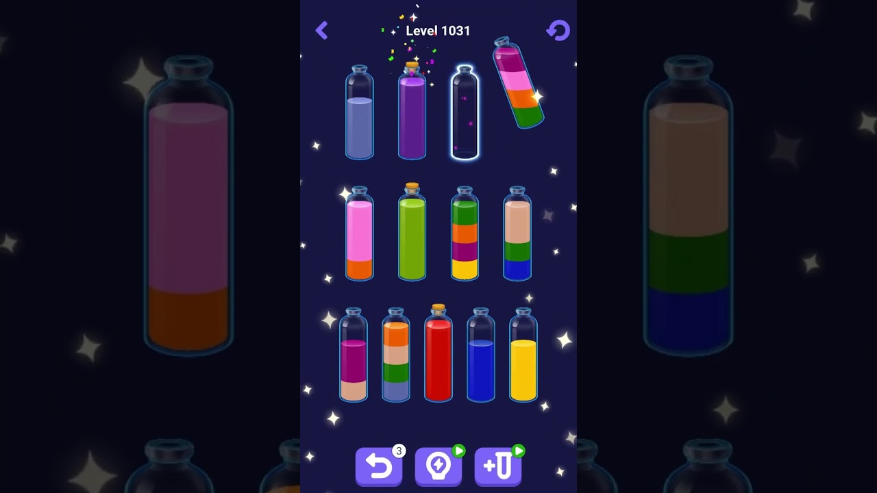 Логические техники головоломки Water Sort – Уровни 1026–1037 Тихое прохождение #watersort