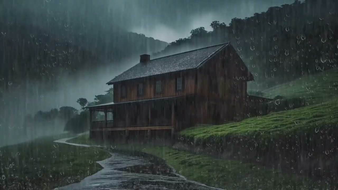 Thunderstorm at Forest House ⛈️🏡 | Calm Night Ambience