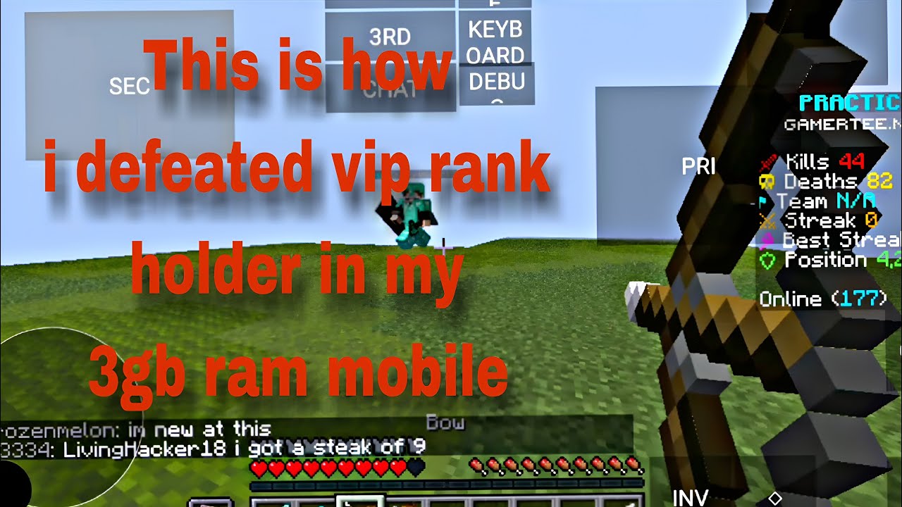 This is how i defeated vip rand holder in my 3gb ram mobile #minecraft #axepvp