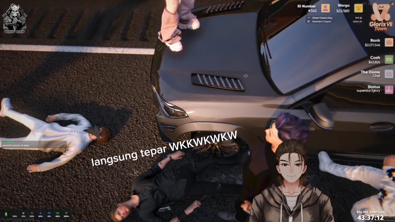 Yang dikejar ternyata raja terakhir WKWKKW 😭🫵🏻 #gabevanbasten #gloryx7town #gtav #gtarp #gta #fyp