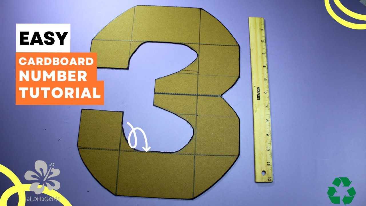 DIY Cardboard Number 3 Tutorial for Party Decoration Centerpiece Number Pinata Ideas (14
