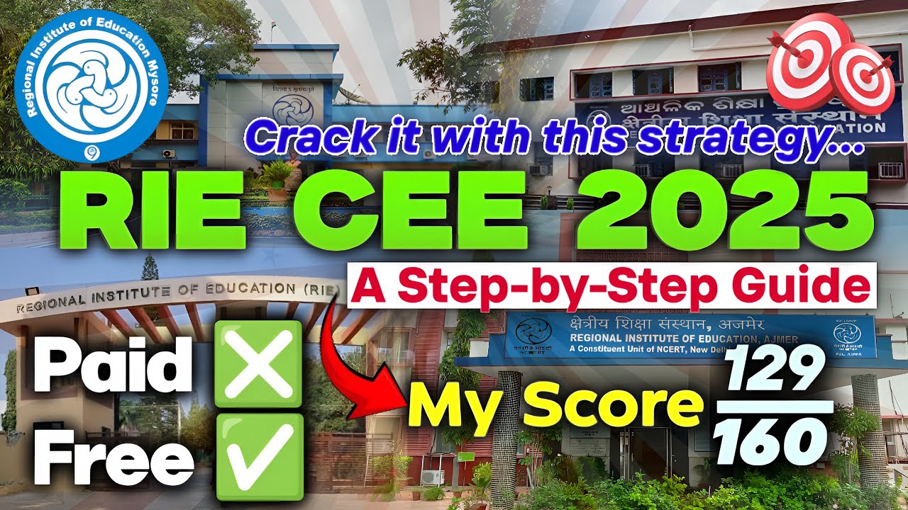 How to prepare RIE CEE 2025 and crack rie cee exam with this preparation strategy !!