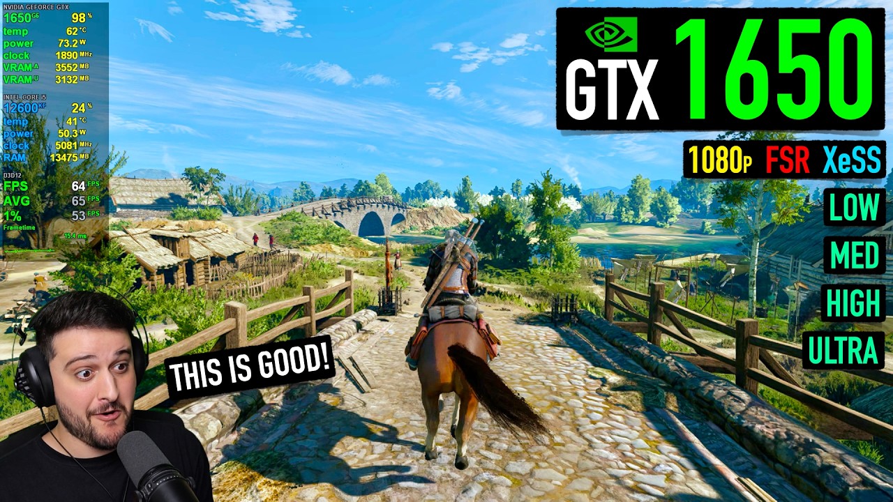 GTX 1650 &mdash; The Witcher 3 Remastered &mdash; Как она работает ниже минимальных системных требований?