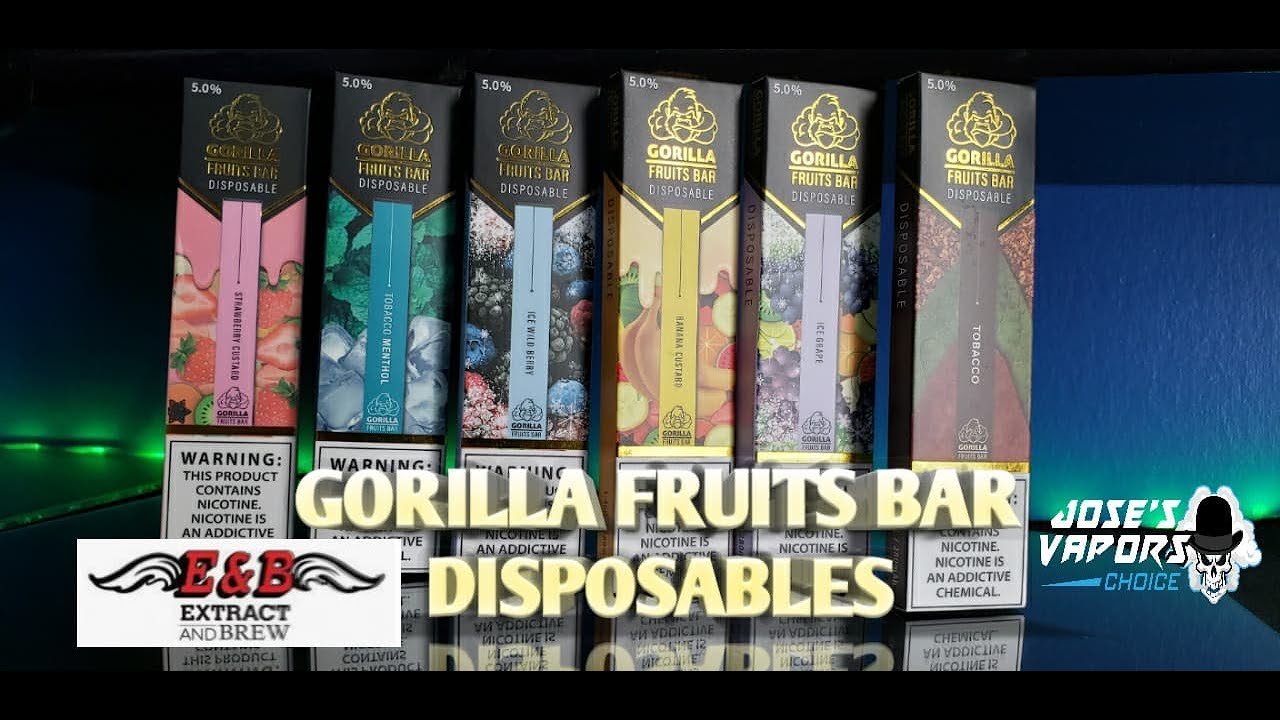 GORILLA FRUITS BARS DISPOSABLES, BY E&B A SIX FLAVOR Reviewed by Jose vapors choice.