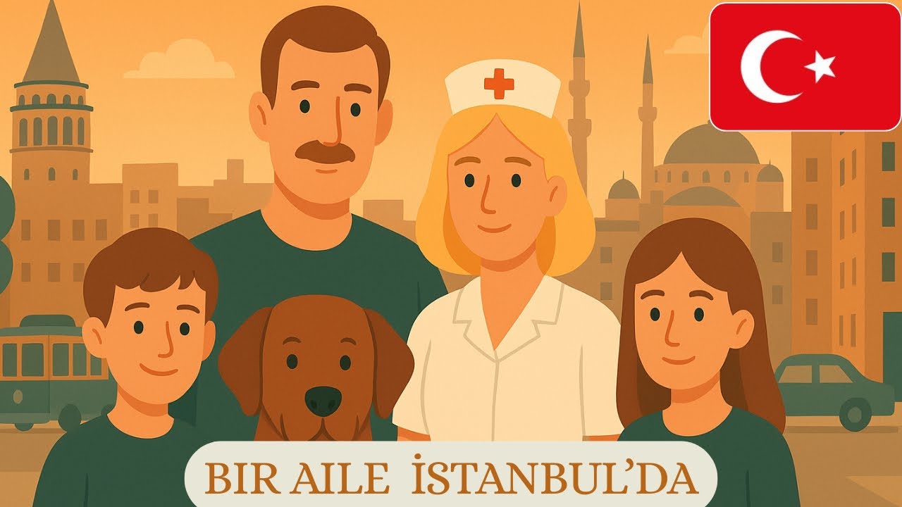 Bir Aile İstanbul’da | Турецкая история для начинающих с переводом субтитров #turkish #learnturkish