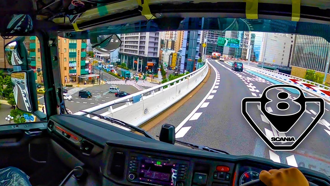Driving a Scania V8 through Osaka, Japan