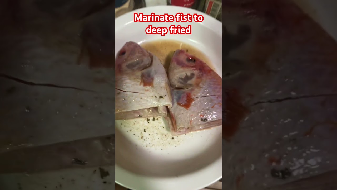 Marinate fish to deep fried w/ing. 