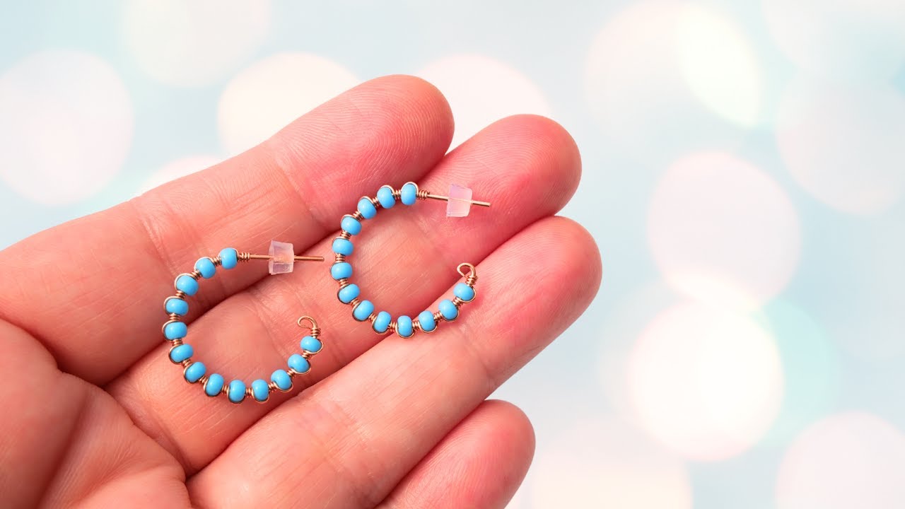 How To Make Easy Hoop Earrings With Wire And Beads