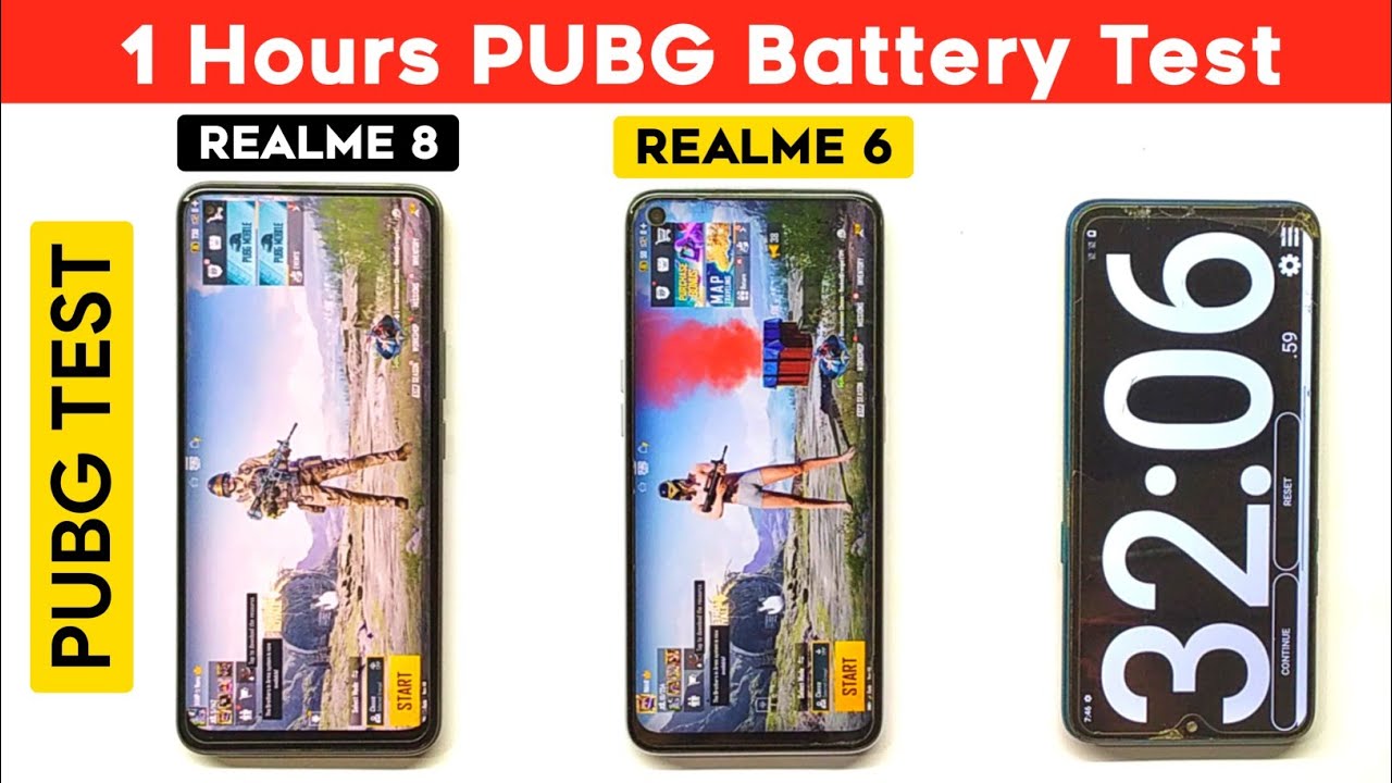 Realme 8 Vs Realme 6 Pubg Test | Battery Drain Test | Mediatek G90T VS G95 | Realme 6 vs 8 Game Test