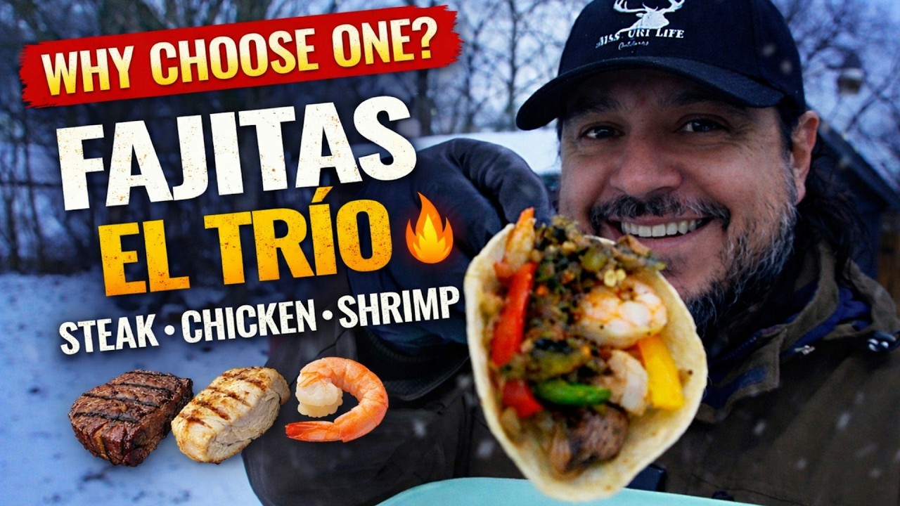 Why Choose One? FAJITAS EL TRÍO 🔥 Steak, Chicken & Shrimp