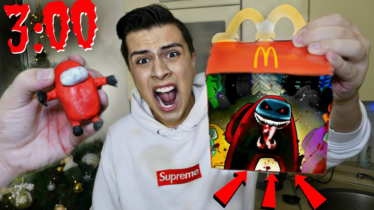 НИКОГДА НЕ ОТКРЫВАЙ HAPPY MEAL AMONG US в 3:00 *амонг ас в реальной жизни*