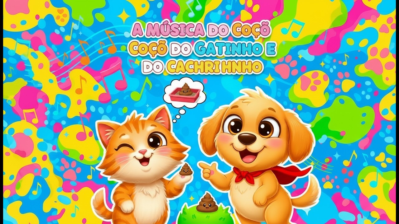 A Música do Cocô: Gatinho e Cachorrinho 🎵 | Aprendendo Higiene #músicainfantil