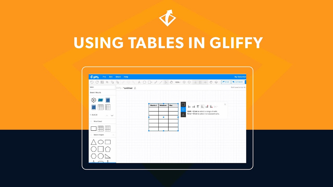 Using Tables in Gliffy | Basic Gliffy Diagram Tutorial