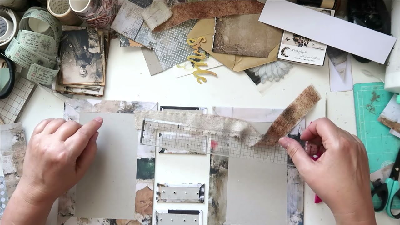 Junk Journal mit offenem Buchrücken , Anleitung
