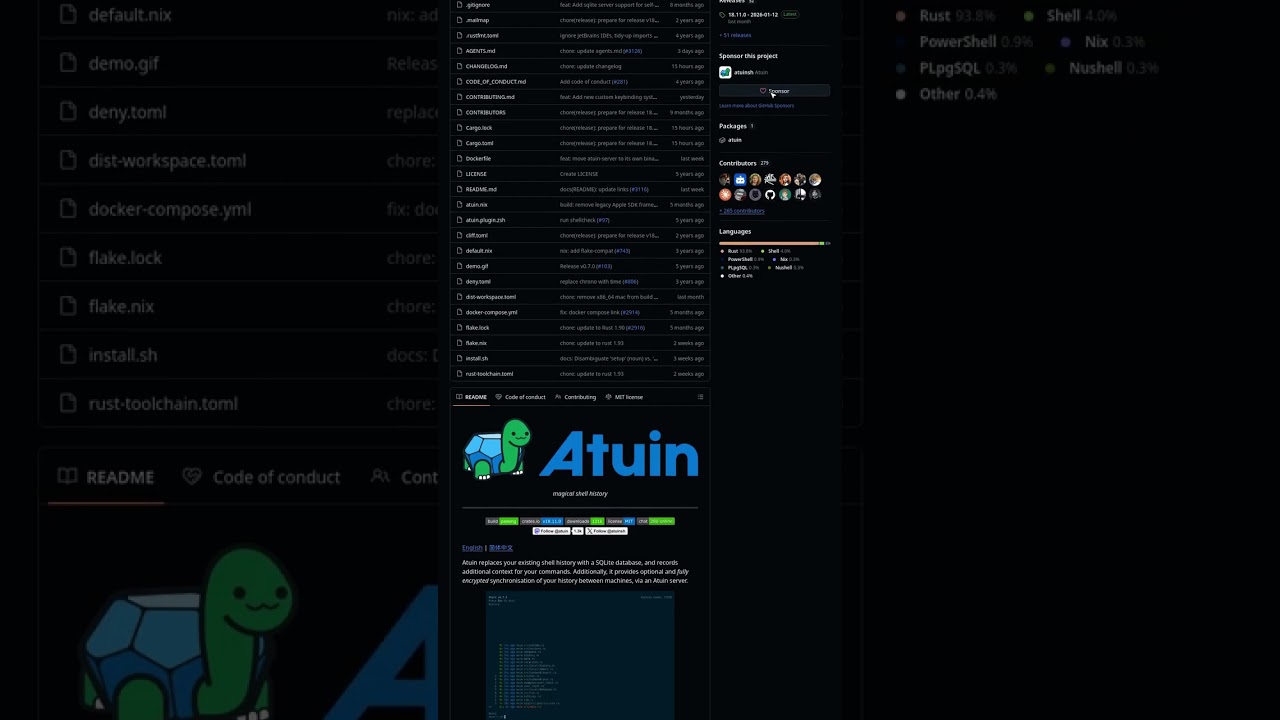 Atuin - Magical Shell History That Syncs Everywhere 🔮 #shorts #coding #terminal