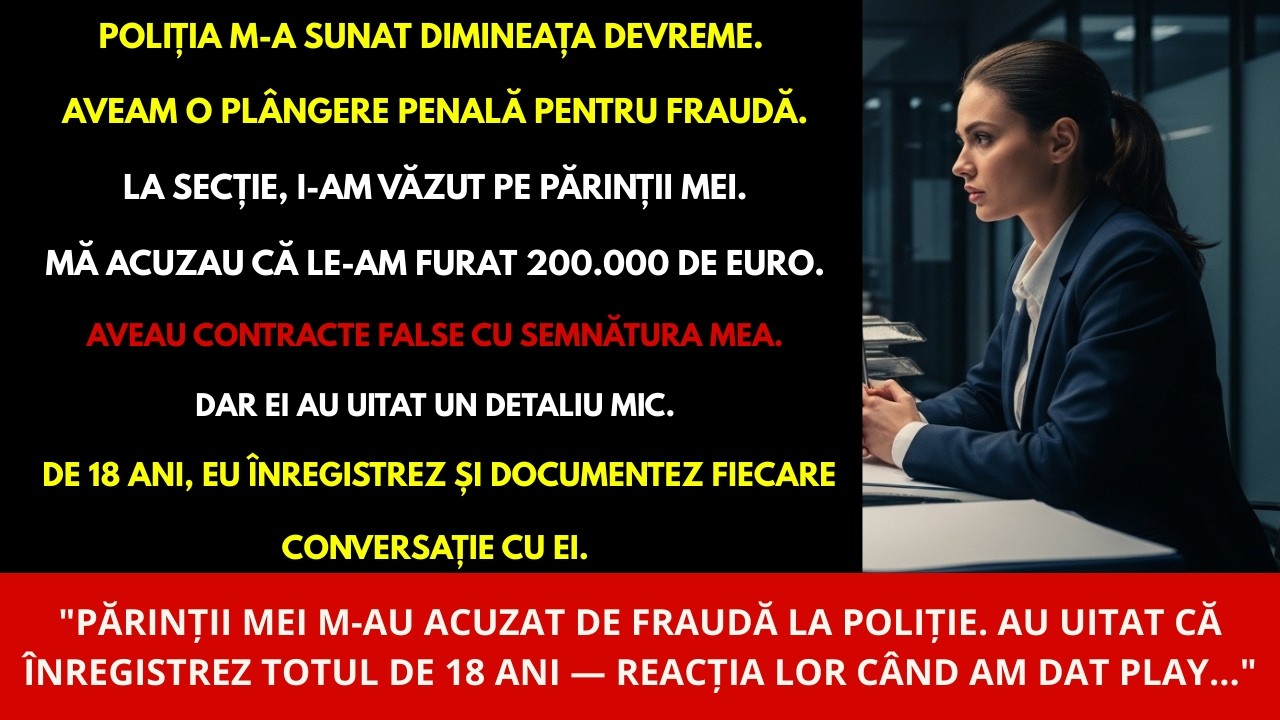 Poliția m-a chemat la birou ... părinții mei mă acuzaseră de fraudă, dar uitaseră un detaliu