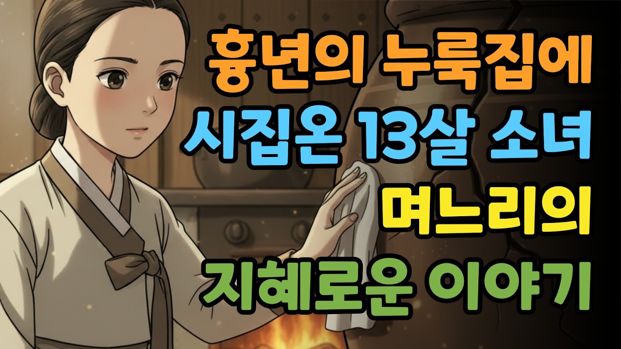 [홍초야담] 흉년의 누룩집에 시집온 13살 소녀 며느리의 지혜로운 이야기 조선민담ㅣ전설이야기ㅣ야담ㅣ민담ㅣ설화ㅣ조선야담ㅣ옛날이야기ㅣ오디오북ㅣ수면ㅣ잠잘때ㅣ단주ㅣ효도ㅣ야담설화