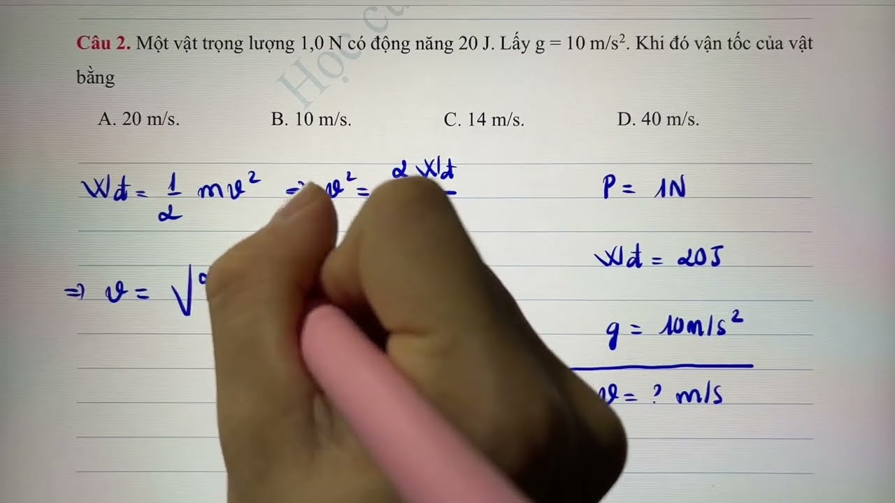Lý 10 - Giải đề thi giữa kỳ 2 môn Lý lớp 10 - chương trình mới