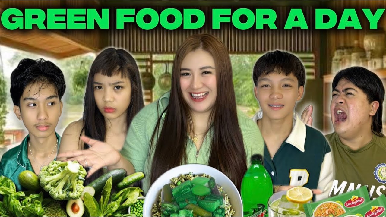 GREEN FOOD FOR A DAY! | FAMILYAY