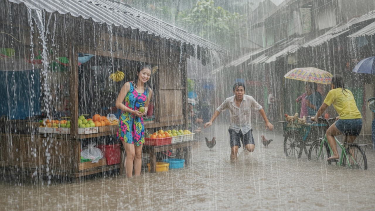 МОЖЕТЕ ЛИ ВЫ С ЭТИМ СПРАВИТЬСЯ? ⛈️ Сильный дождь и сильный ветер в сельской местности Индонезии | Де
