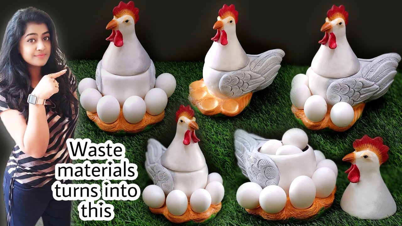 Hen Shape Egg Holder/diy egg storage box/Best out of waste/Plastic bottle craft ideas/diy home decor