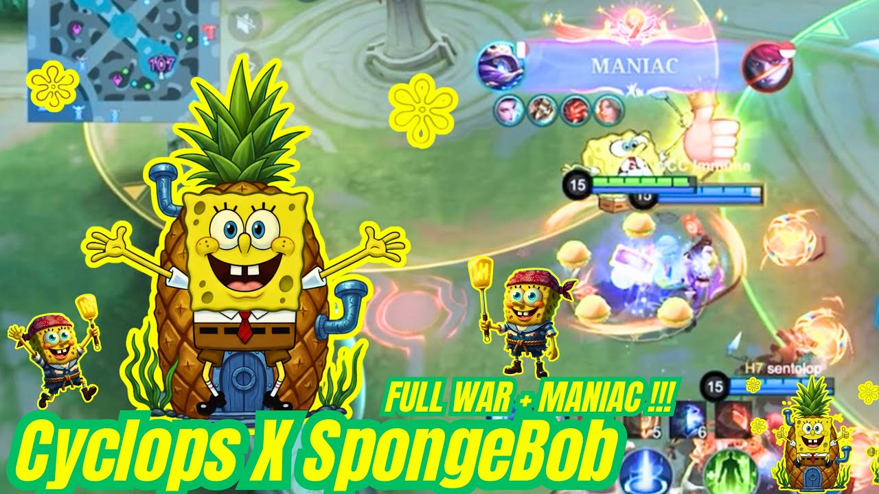 CYCLOPS X SPONGEBOB RANKED FULL WAR + MANIAC ❗️ | MOBILE LEGEND ❗️ 