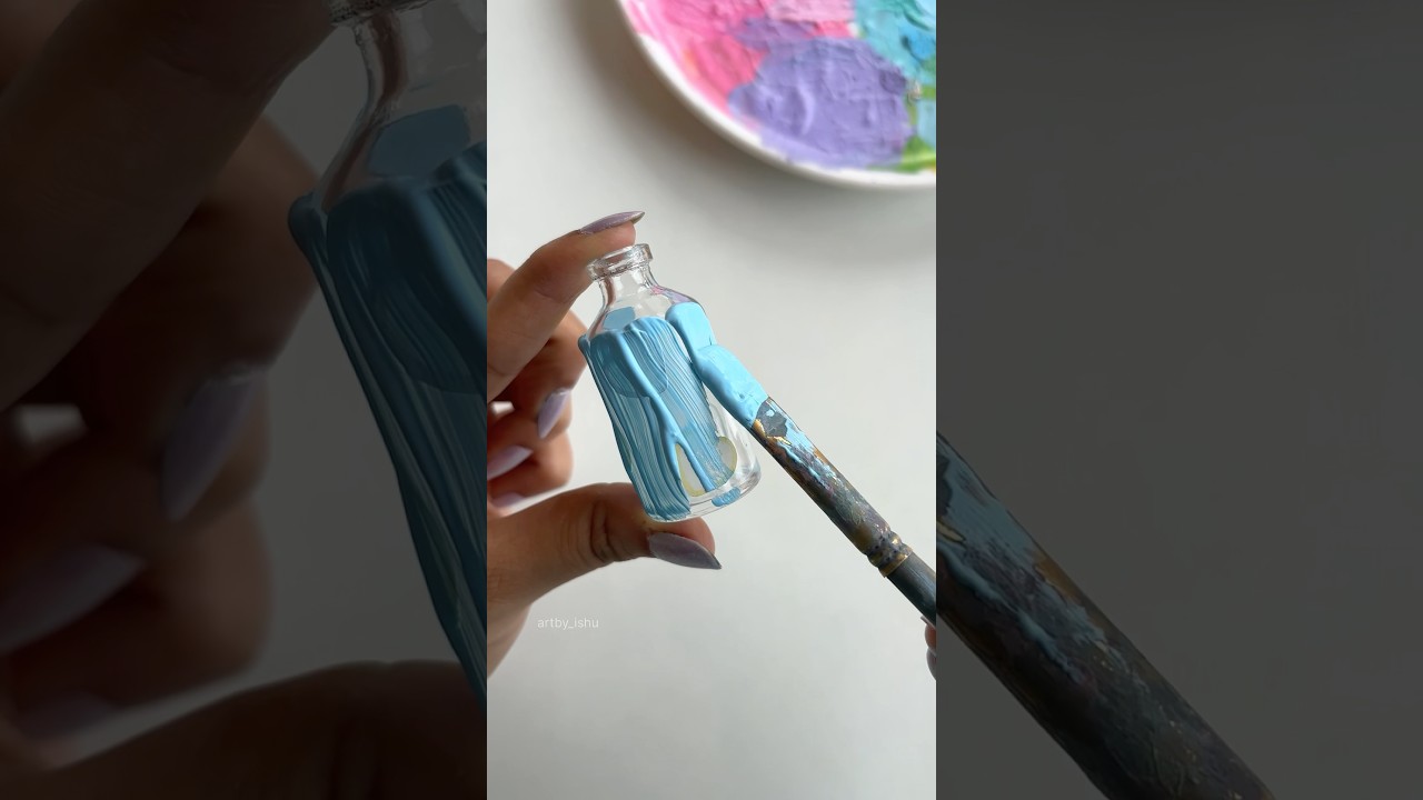 DIY mini vase💖🪄🤯😱 #diy #satisfying #painting #viralvideo #acrylicpainting #heart #reuse