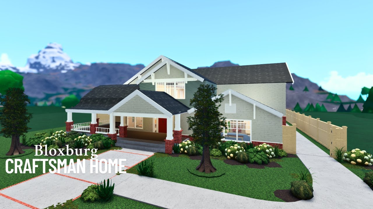 Bloxburg Craftsman style house - Speed build